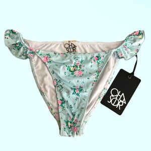 NWT Chaser Wildflower Ruffle Bikini Bottoms